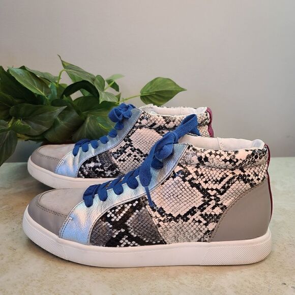 Circus by Sam Edelman Deszi High Top 9 Gray Silver Snakeskin - Picture 5 of 7